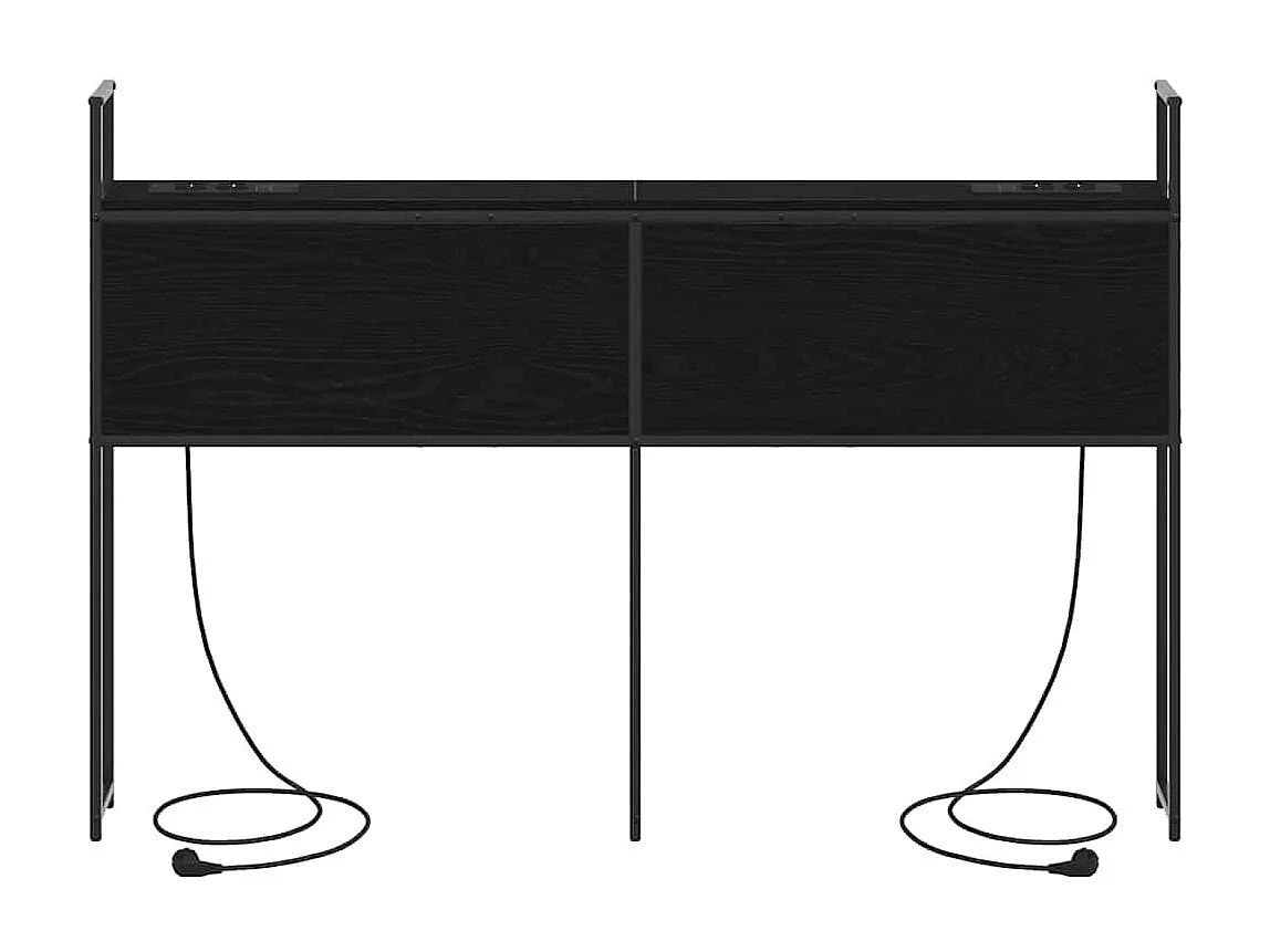 Headboard de Rangement avec Station de Charge Chêne noir 140 cm