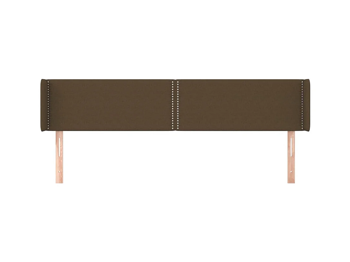 Hoofdbord met vleugels Donkerbruin 203x16x78/88 cm Stof