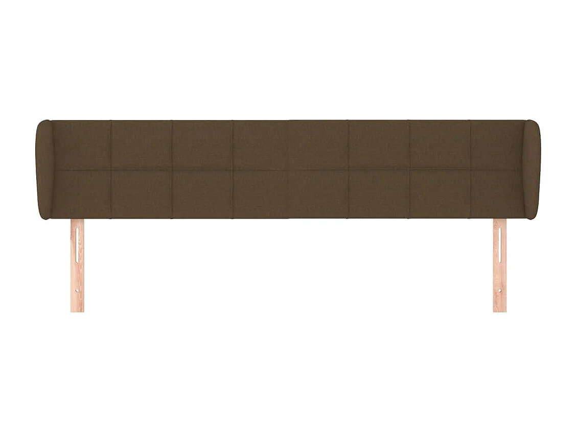 Tête de lit avec oreilles Marron foncé 203x23x78/88 cm Tissu