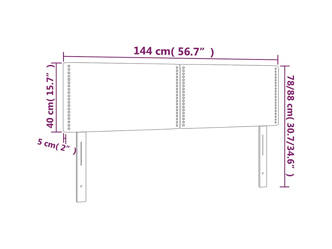 Hoofdborden 2 stuks Donkergrijs 72x5x78/88 cm Stof