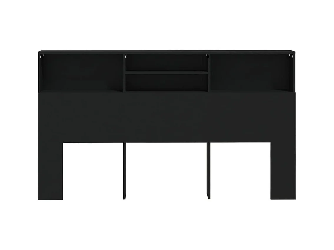 Armoire de tête de lit Noir 180x19x103,5 cm