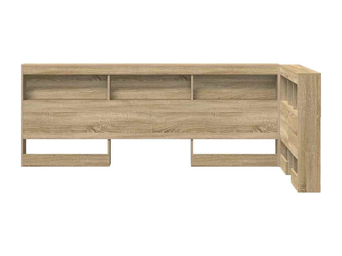 Kopfteil aus Sonoma-Eiche, 90 cm, Stauraum, Holzwerkstoff