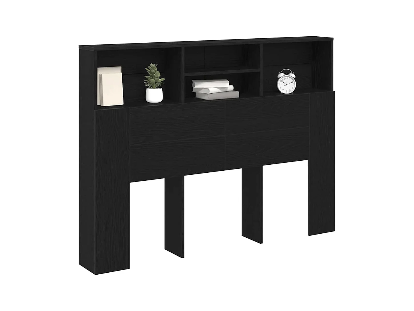 Zwarte eiken hoofdeindekast 140 x 19 x 103,5 cm