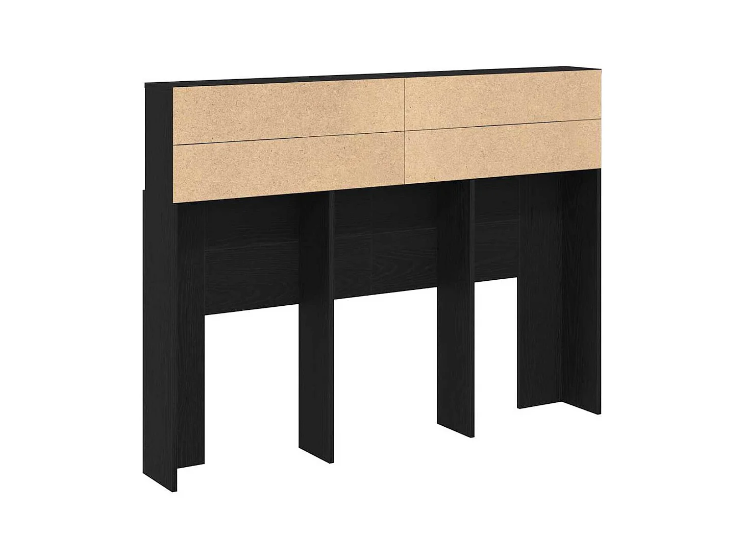 Zwarte eiken hoofdeindekast 140 x 19 x 103,5 cm