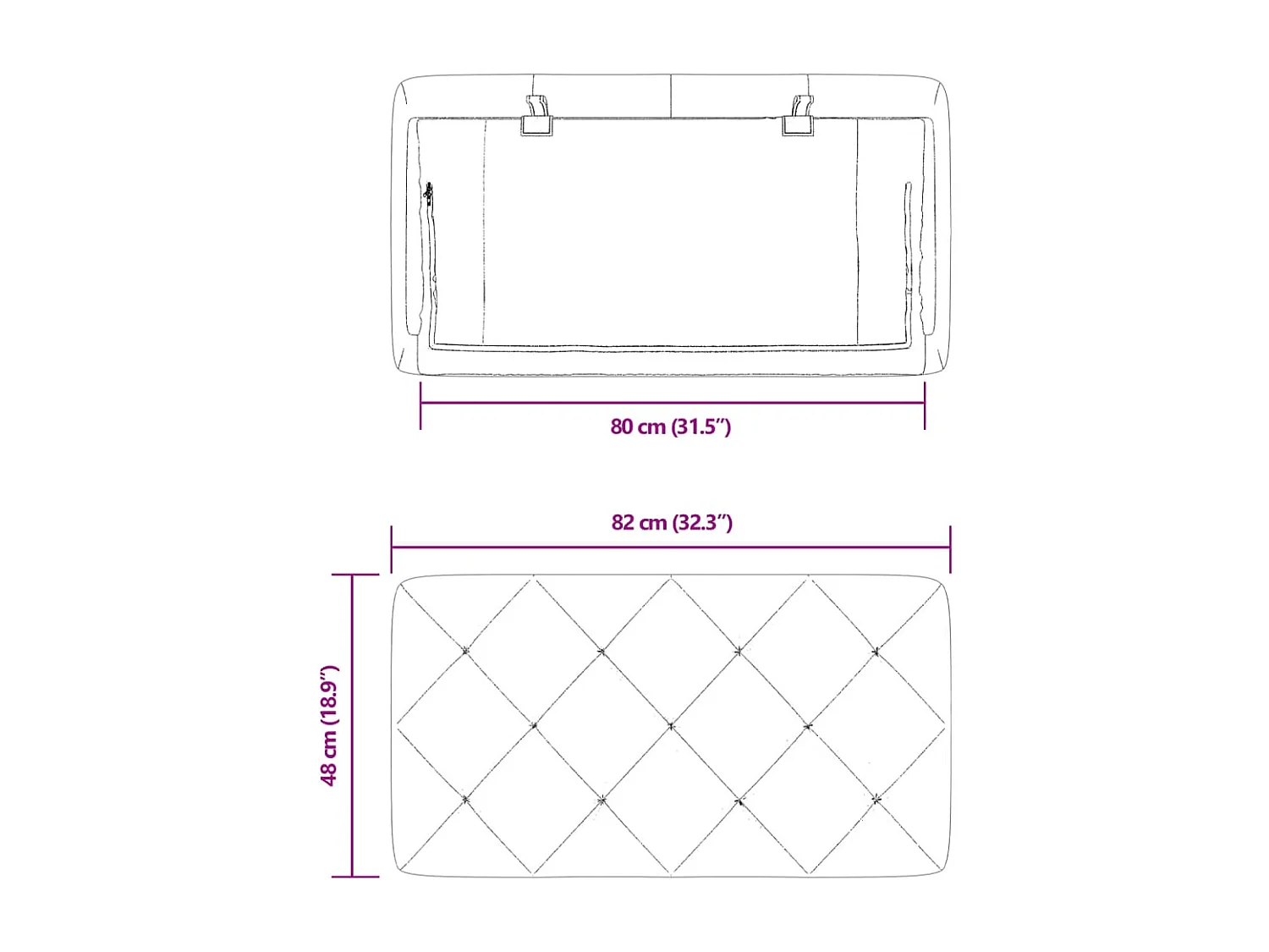 Donkergroen hoofdbordkussen 80 cm fluweel