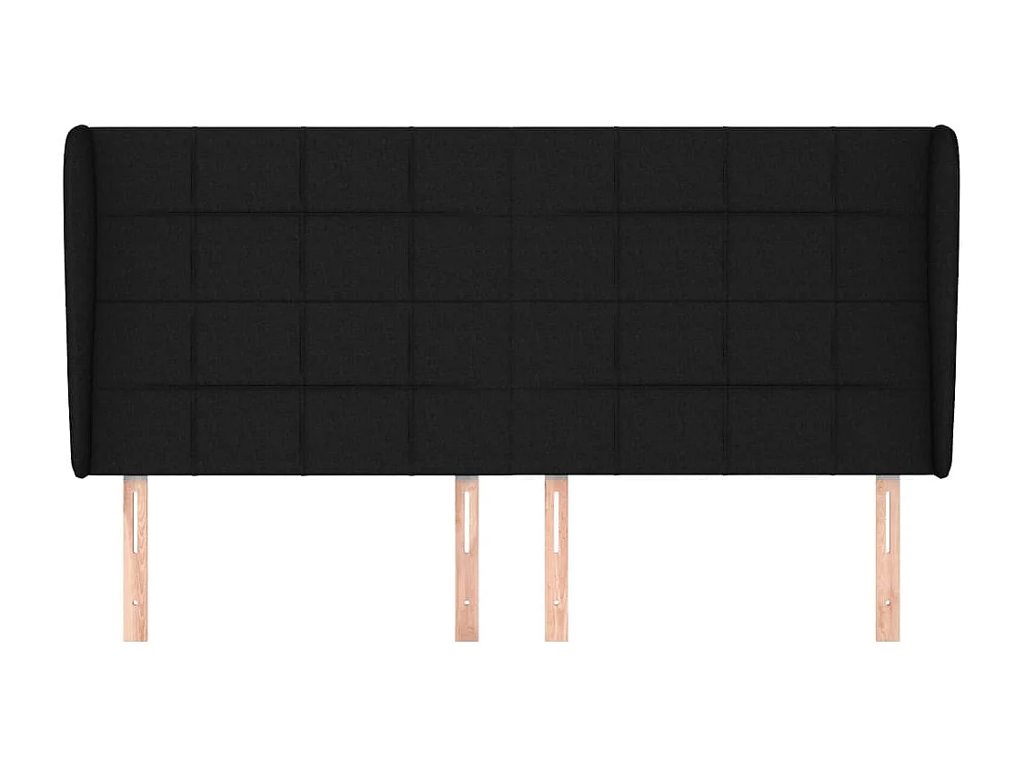 Testiera con ali Nero 163x23x118/128 cm Tessuto