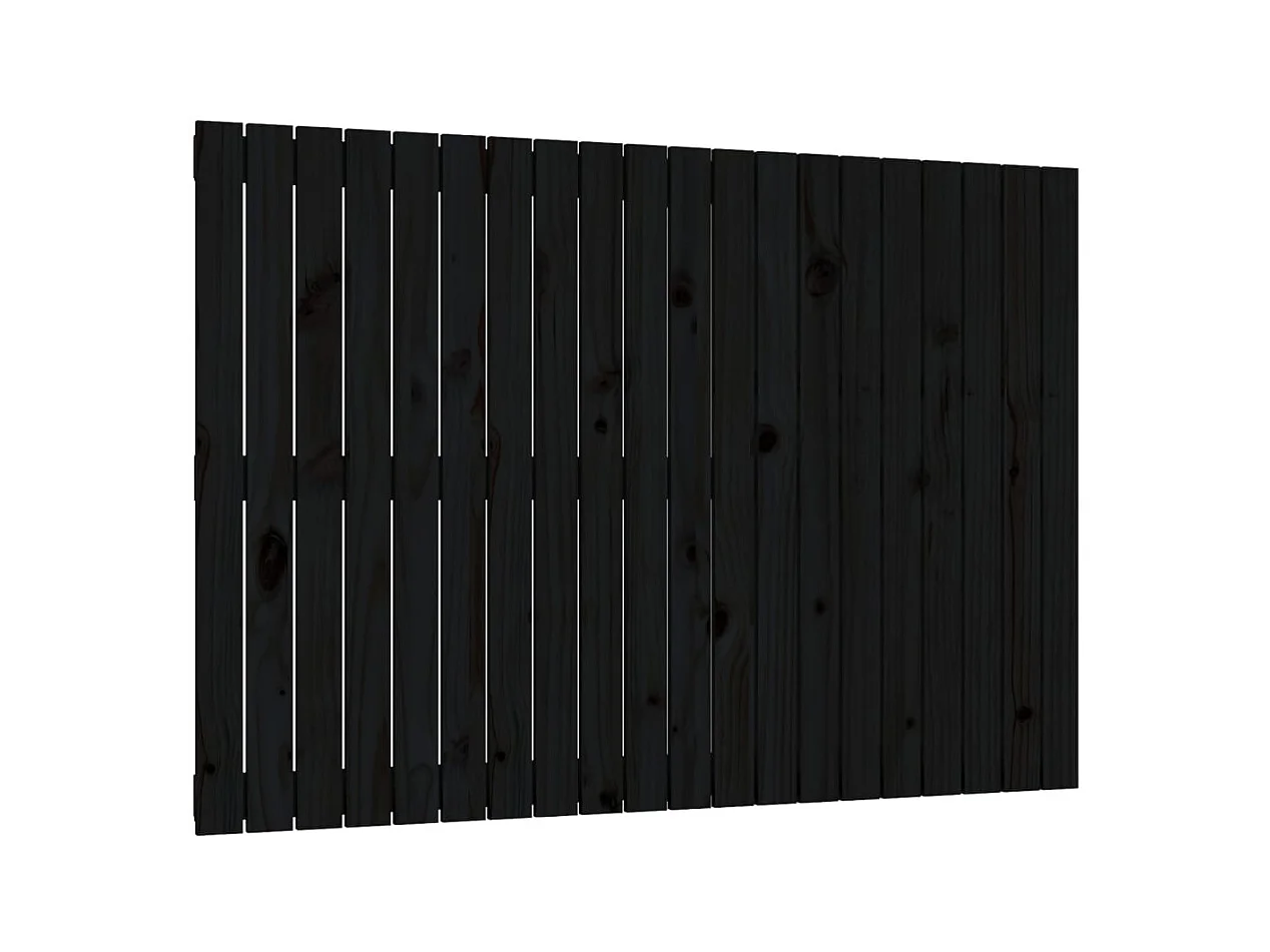 Tête de lit murale Noir 127,5x3x90 cm Bois massif de pin