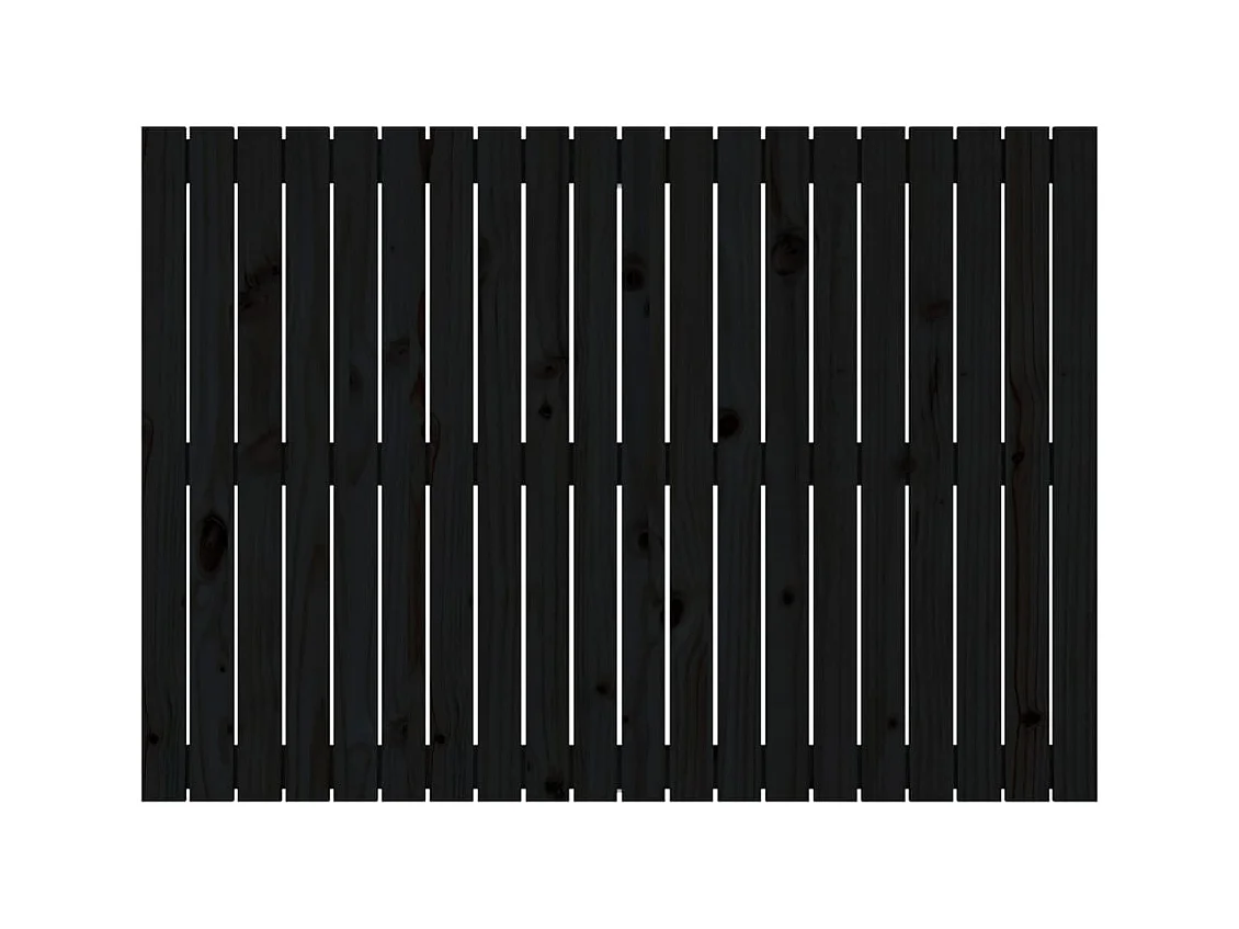 Tête de lit murale Noir 127,5x3x90 cm Bois massif de pin