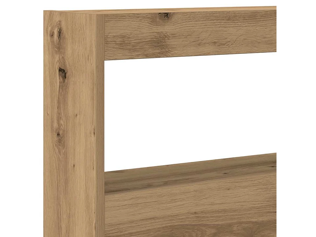 Hoofdbordkast met LED-verlichting, handgemaakt eikenhout, 160x17x102 cm
