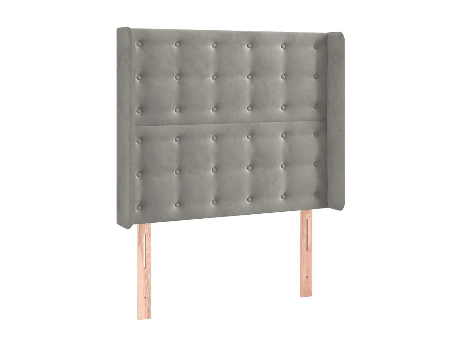 Hoofdbord met vleugels Lichtgrijs 83x16x118/128 cm Fluweel