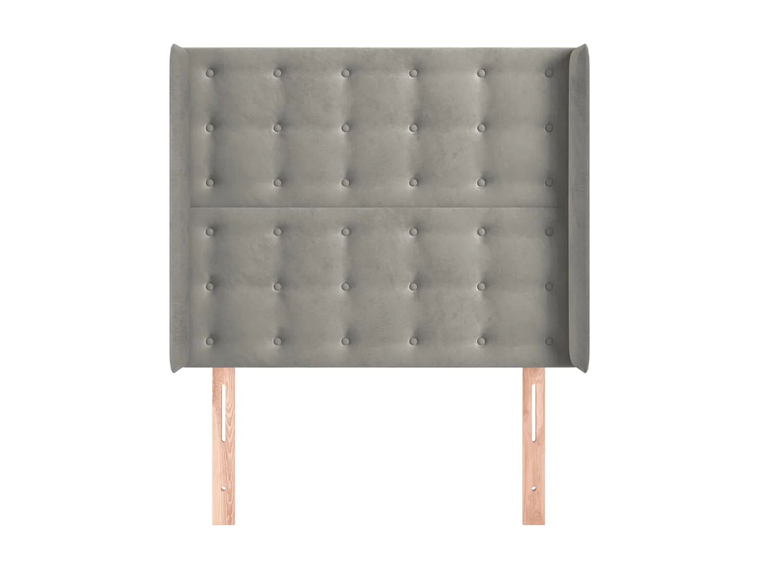 Hoofdbord met vleugels Lichtgrijs 83x16x118/128 cm Fluweel