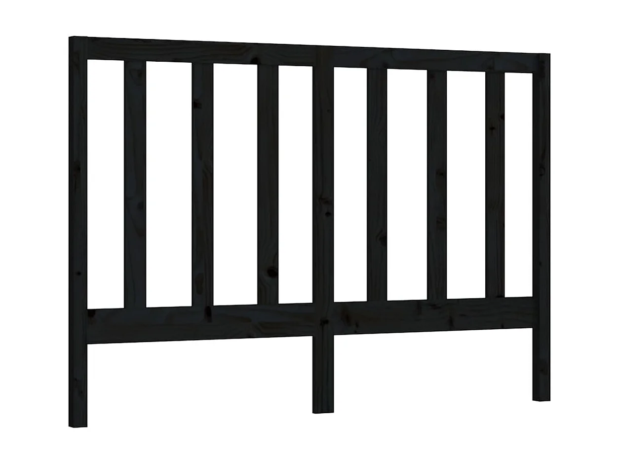 Tête de lit Noir 166x4x100 cm Bois massif de pin