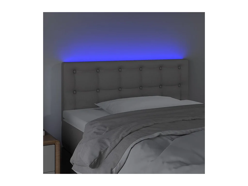 LED-Kopfteil Grau 90x5x78/88 cm Kunstleder