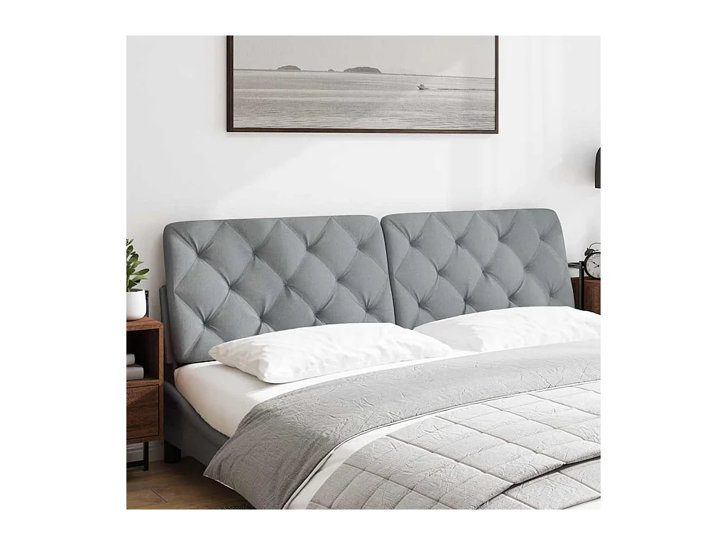 Lichtgrijs hoofdbordkussen 180 cm stof