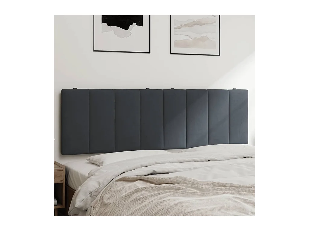 Dunkelgraues Kopfteilkissen 160 cm Samt