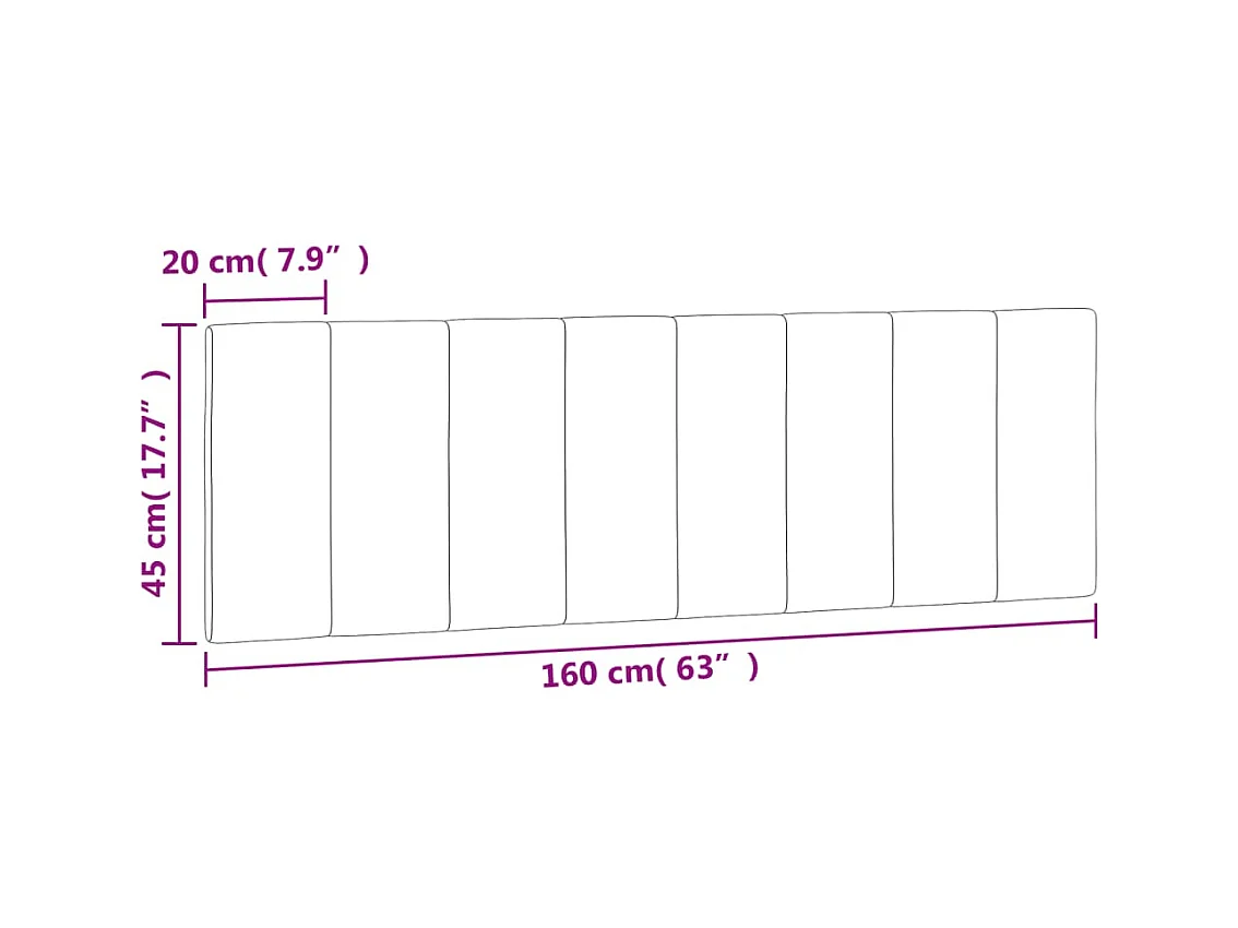 Dunkelgraues Kopfteilkissen 160 cm Samt