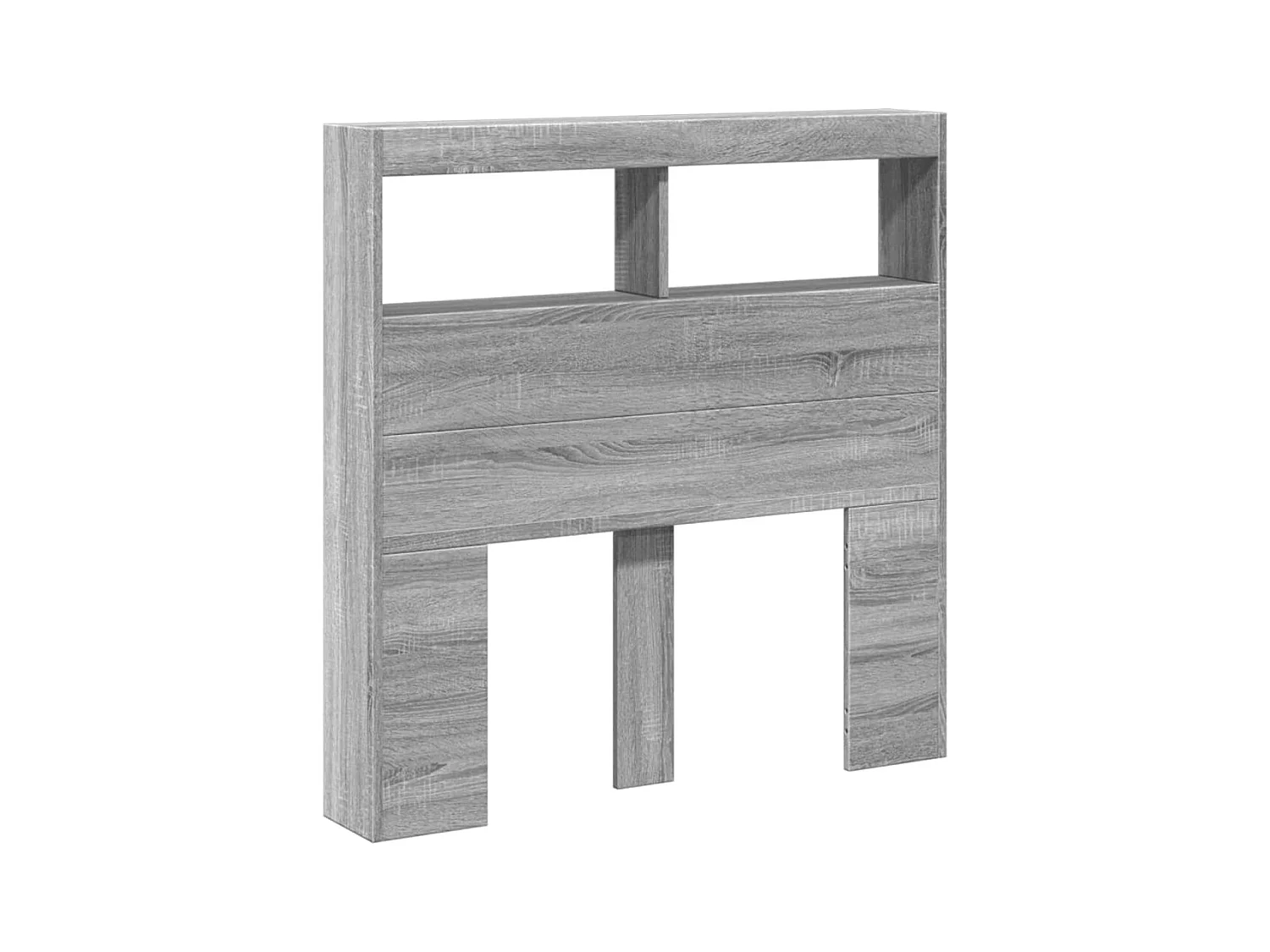 Hoofdbordkast met LED Sonoma grijs 100x17x102 cm