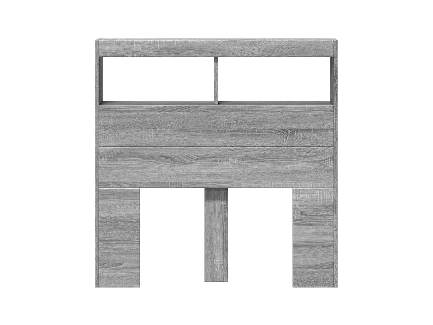 Hoofdbordkast met LED Sonoma grijs 100x17x102 cm