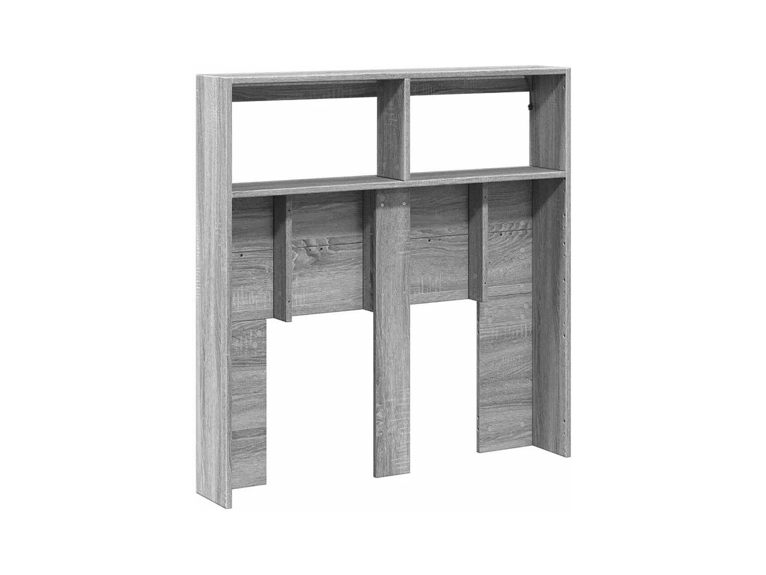 Hoofdbordkast met LED Sonoma grijs 100x17x102 cm