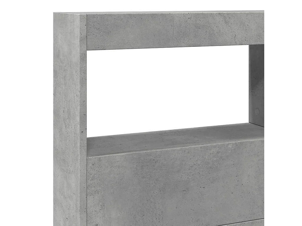 Betongraues Kopfteil mit LEDs 140x17x102 cm