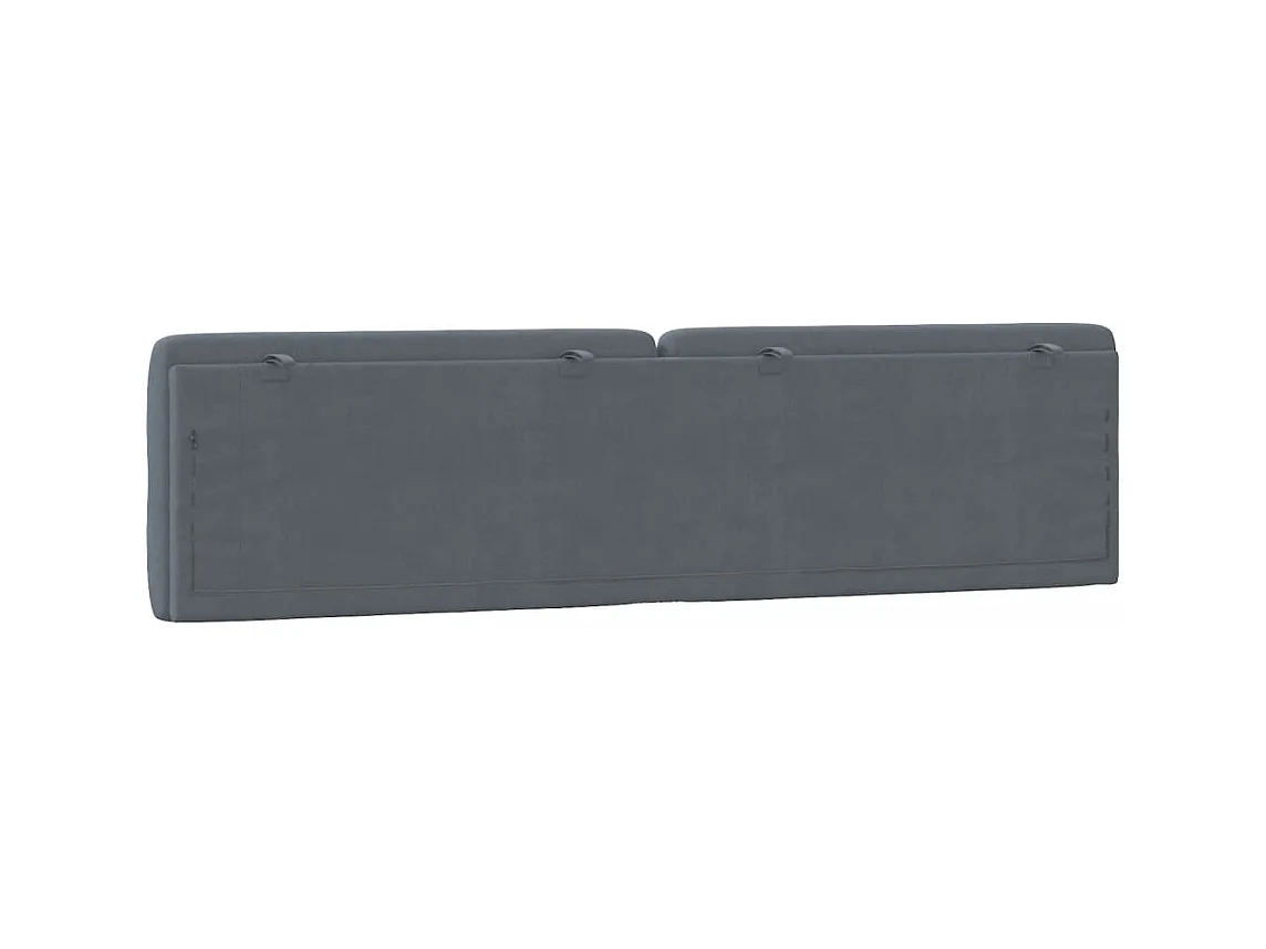 Donkergrijs hoofdbordkussen 200 cm fluweel