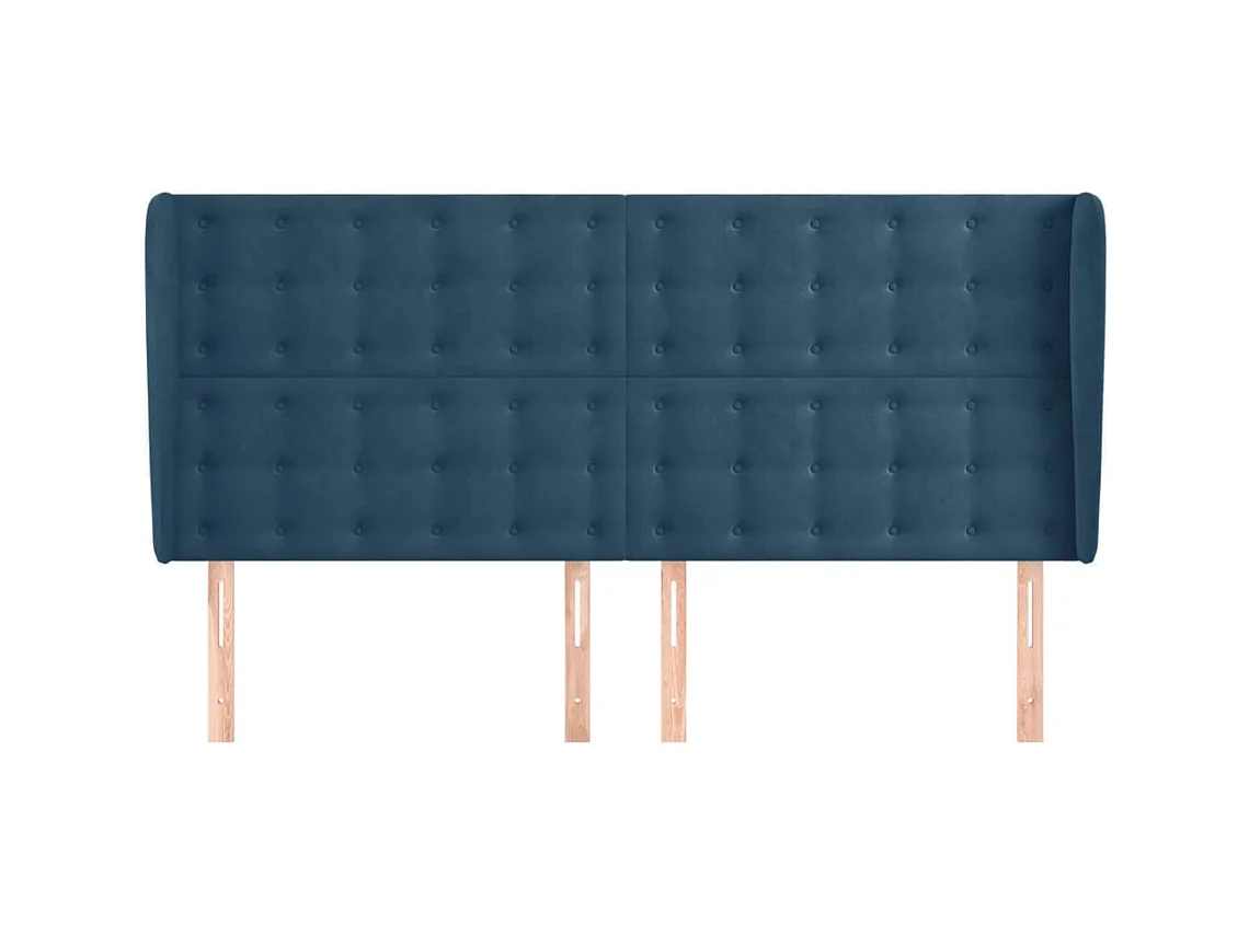 Kopfteil mit Flügeln Dunkelblau 163x23x118/128 cm Samt