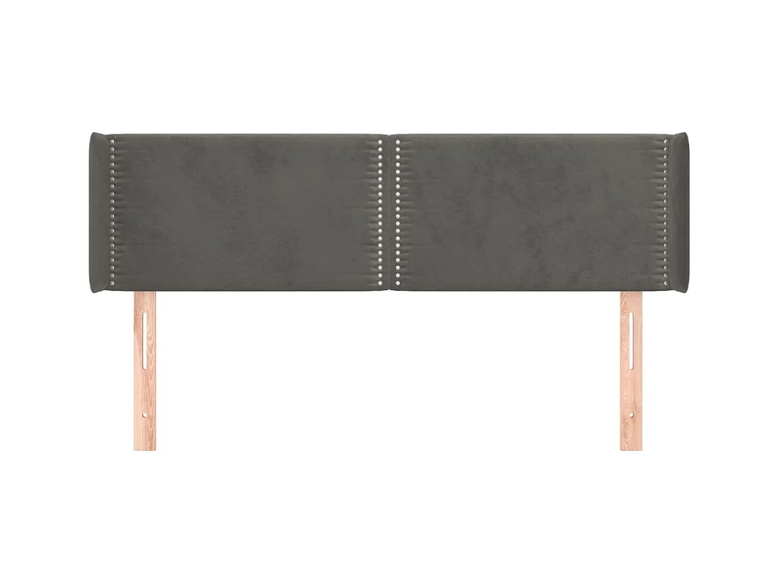 Testiera con ali Grigio scuro 147x16x78/88 cm Velluto