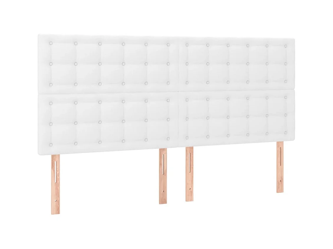 Cabeceros 4 piezas Blanco 90x5x78/88 cm Polipiel