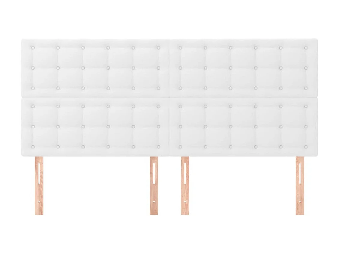 Kopfteile 4 Stk. Weiß 90x5x78/88 cm Kunstleder