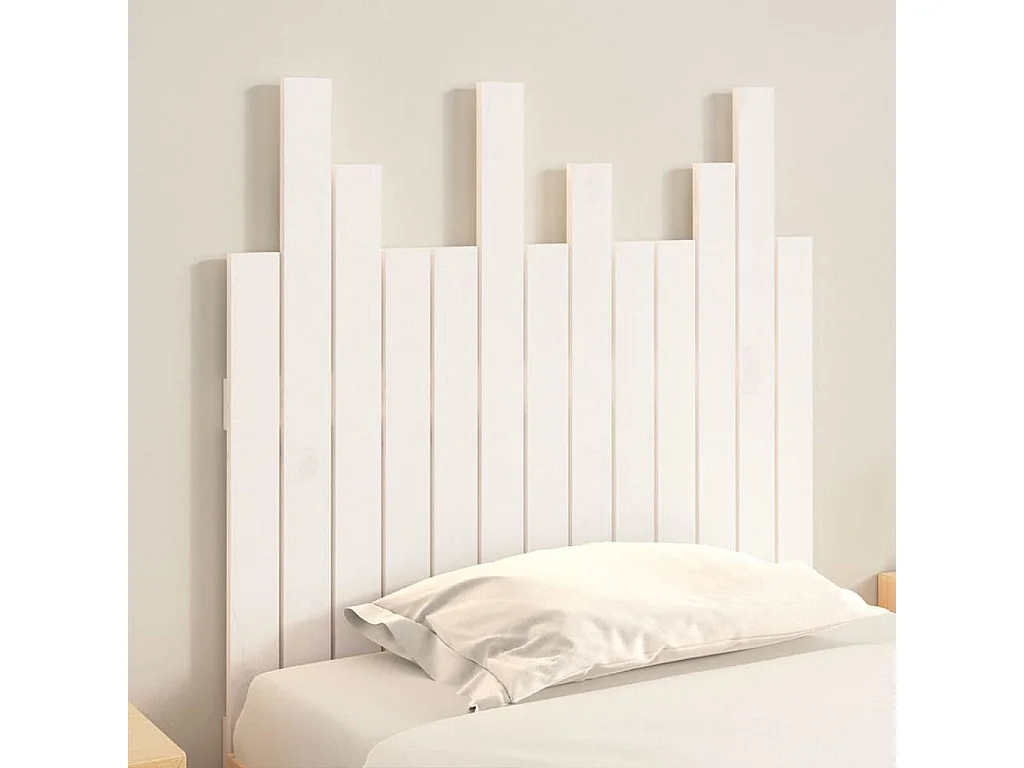 Testiera a muro Bianco 82,5x3x80 cm Legno massello di pino