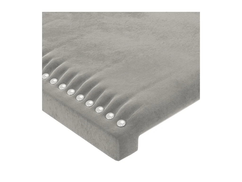 Tête de lit à LED Gris clair 183x16x78/88 cm Velours