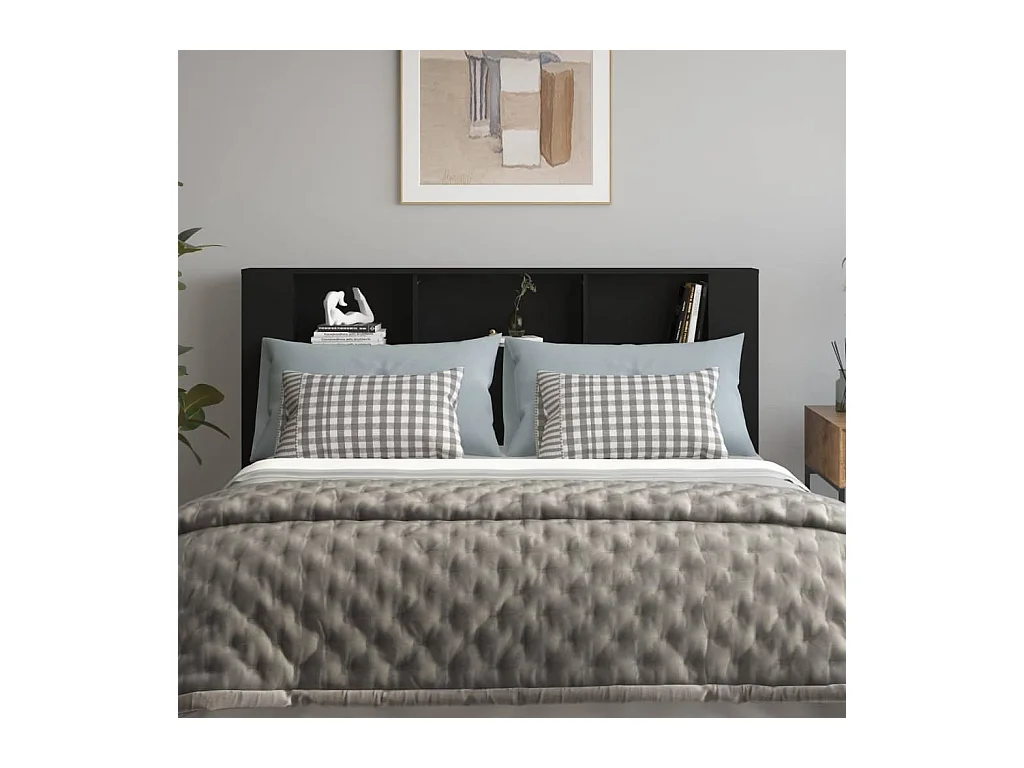 Zwarte hoofdeindekast 180x18,5x104,5 cm