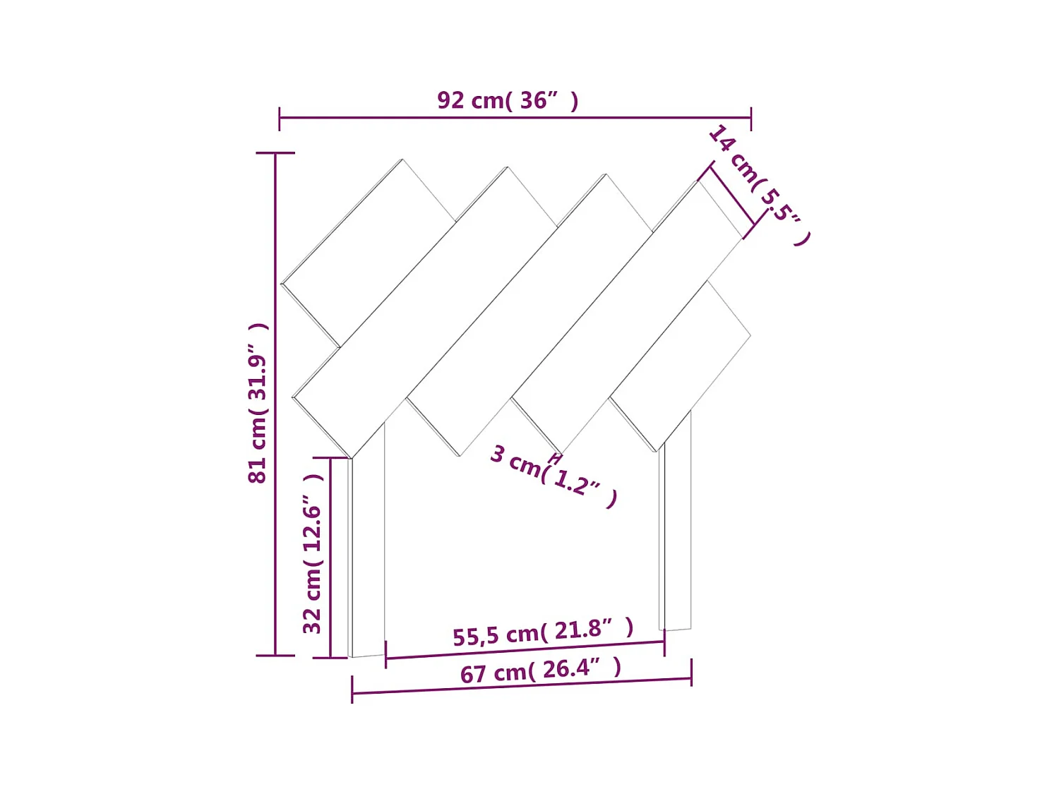 Hoofdbord 92x3x81 cm Massief grenenhout