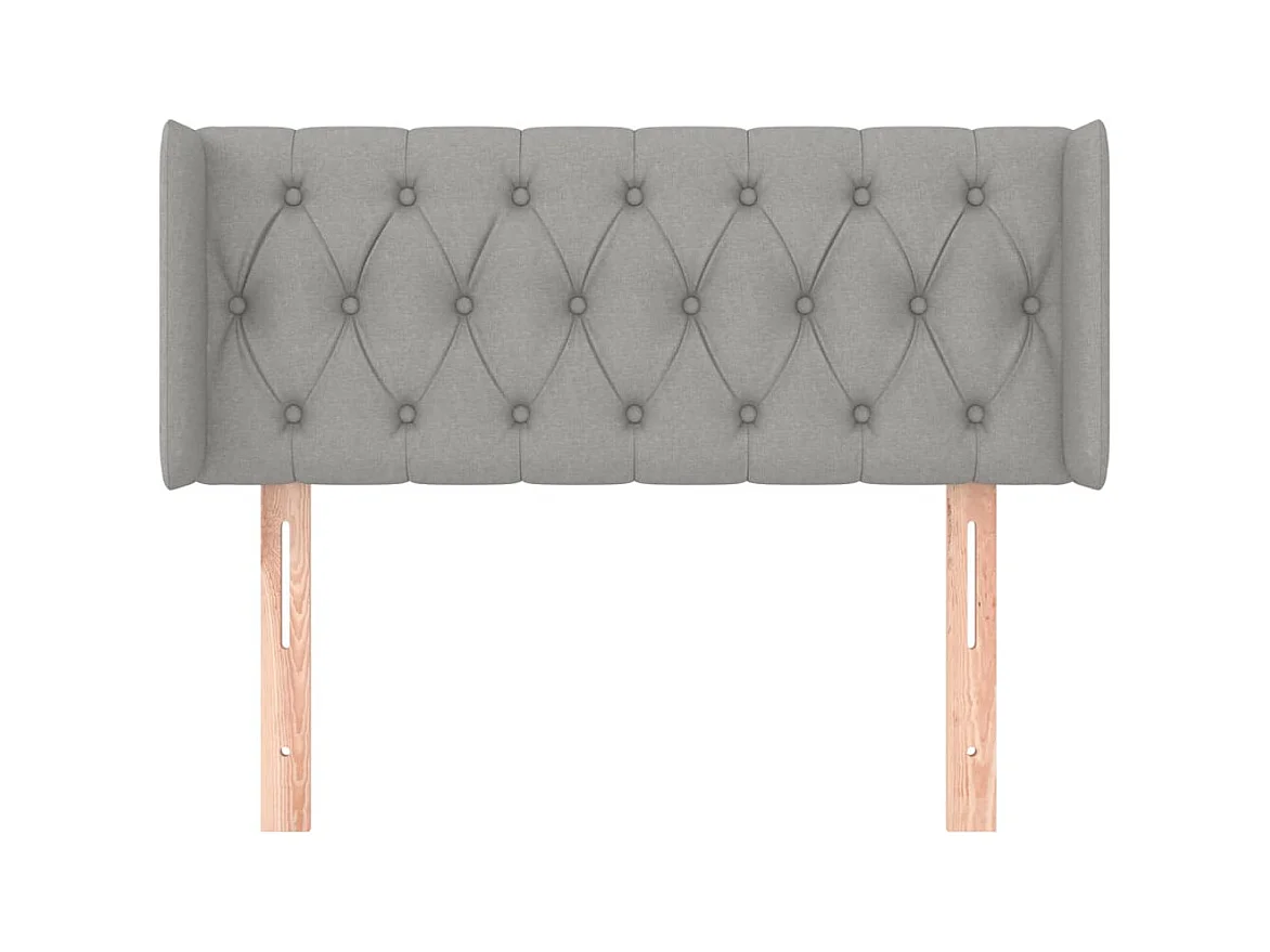 Kopfteil mit Flügeln Hellgrau 93x16x78/88 cm Stoff