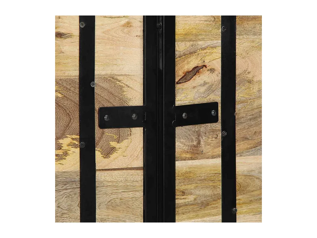 Cabecero de 140 cm en madera maciza de mango y hierro