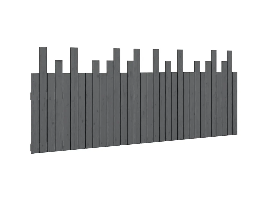 Cabecero de pared Gris 204x3x80 cm Madera maciza de pino