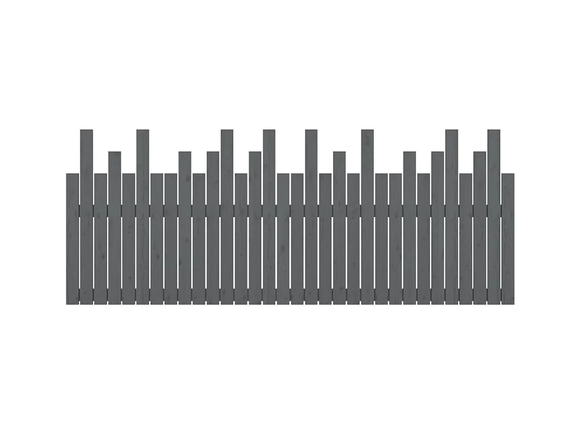 Cabecero de pared Gris 204x3x80 cm Madera maciza de pino