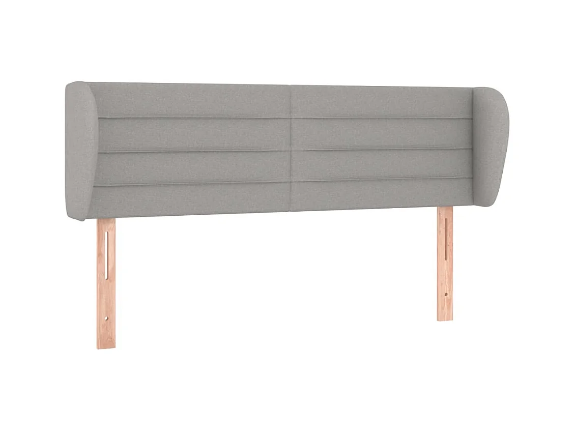 Hoofdbord met vleugels Lichtgrijs 147x23x78/88 cm Stof