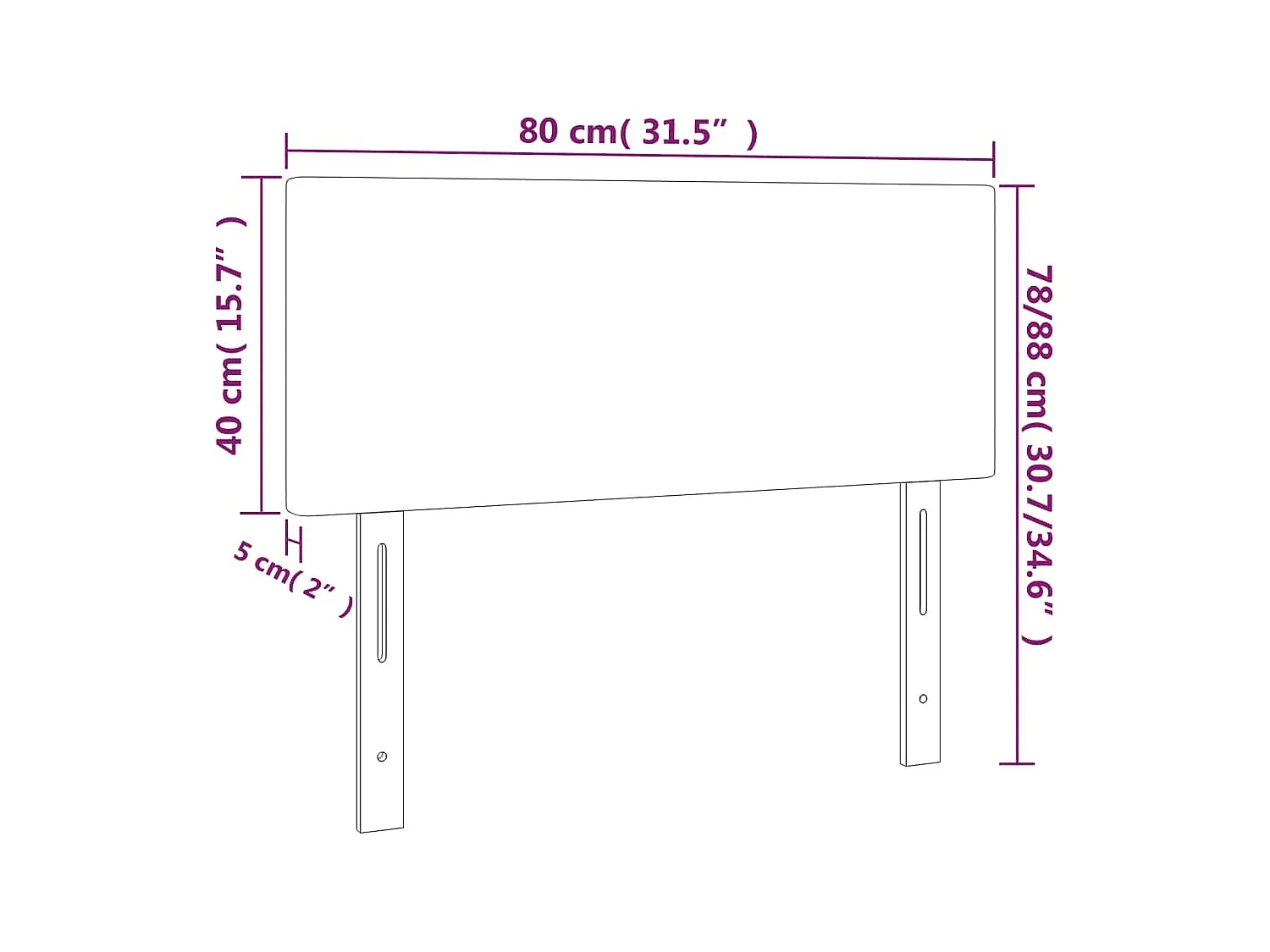 Tête de lit Blanc 80x5x78/88 cm Similicuir