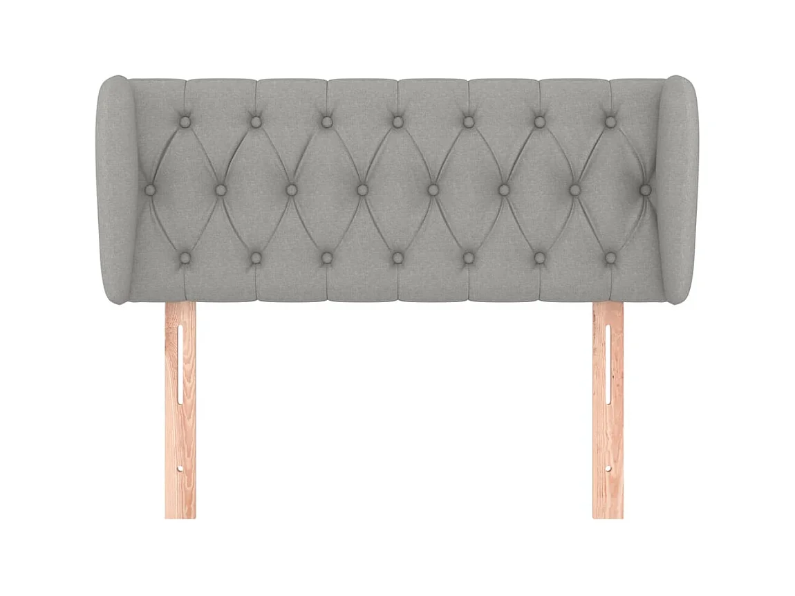 Tête de lit avec oreilles Gris clair 93x23x78/88 cm Tissu