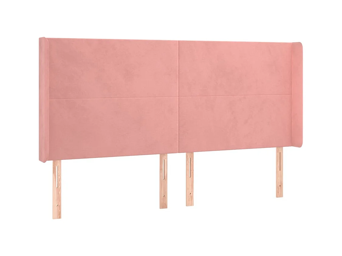 Testiera con ali Rose 203x16x118/128 cm Velluto