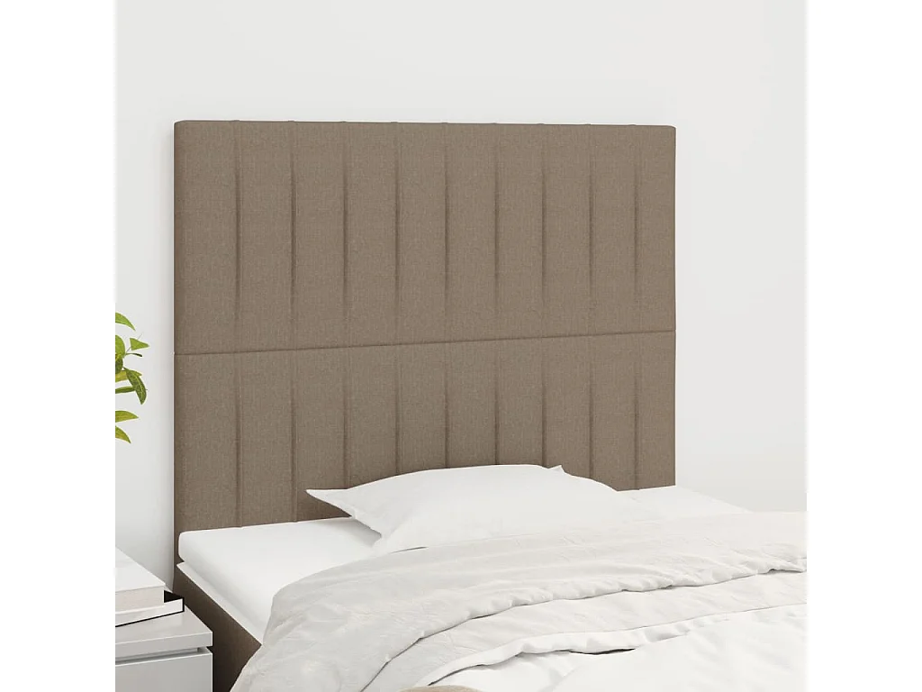 Têtes de lit 2 pcs Taupe 90x5x78/88 cm Tissu