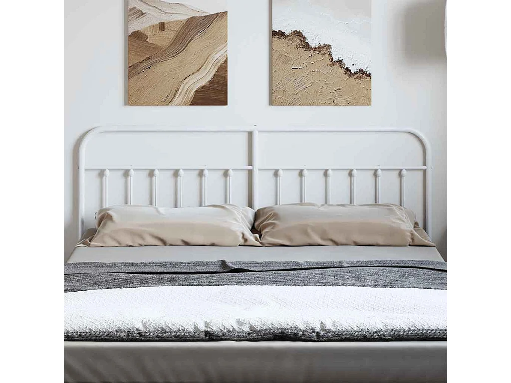 Tête de lit métal blanc 180 cm