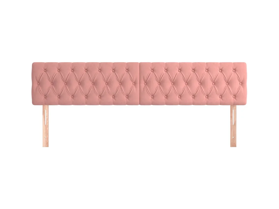 Cabeceros 2 uds Rosa 90x7x78/88 cm Terciopelo