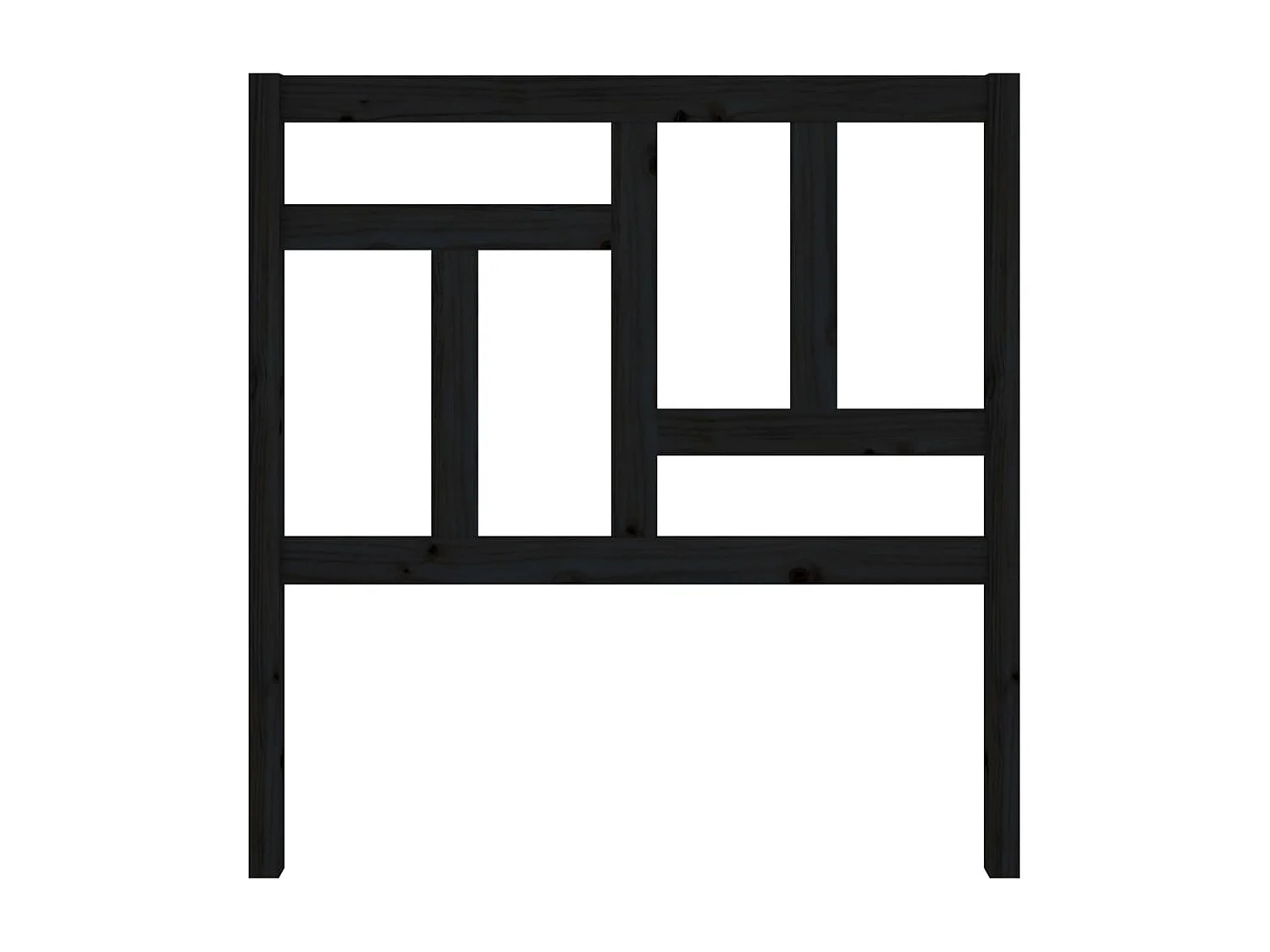 Zwart hoofdbord 95,5x4x100 cm Massief grenenhout