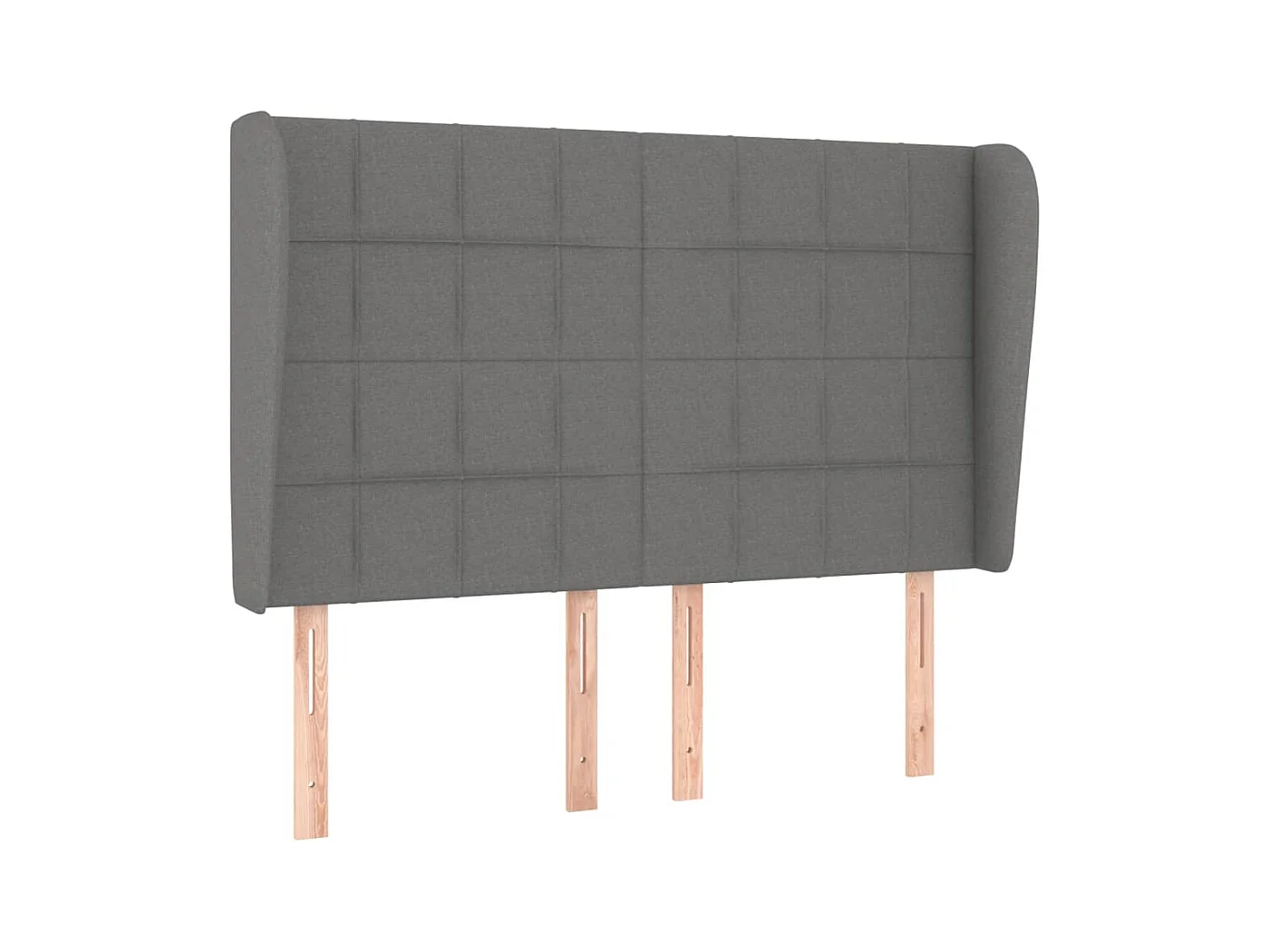 Kopfteil mit Flügeln Dunkelgrau 147x23x118/128 cm Stoff