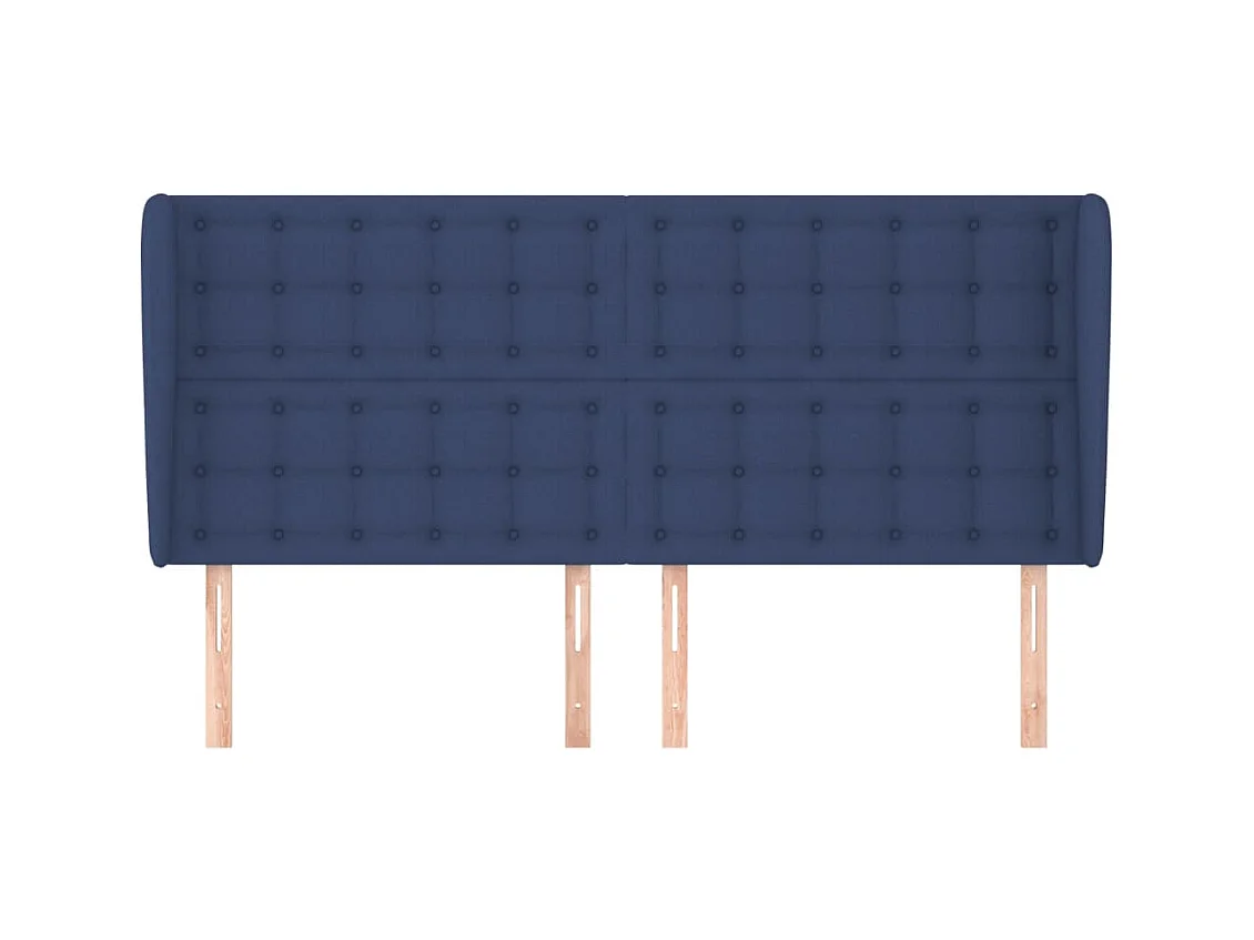 Kopfteil mit Flügeln Blau 163x23x118/128 cm Stoff