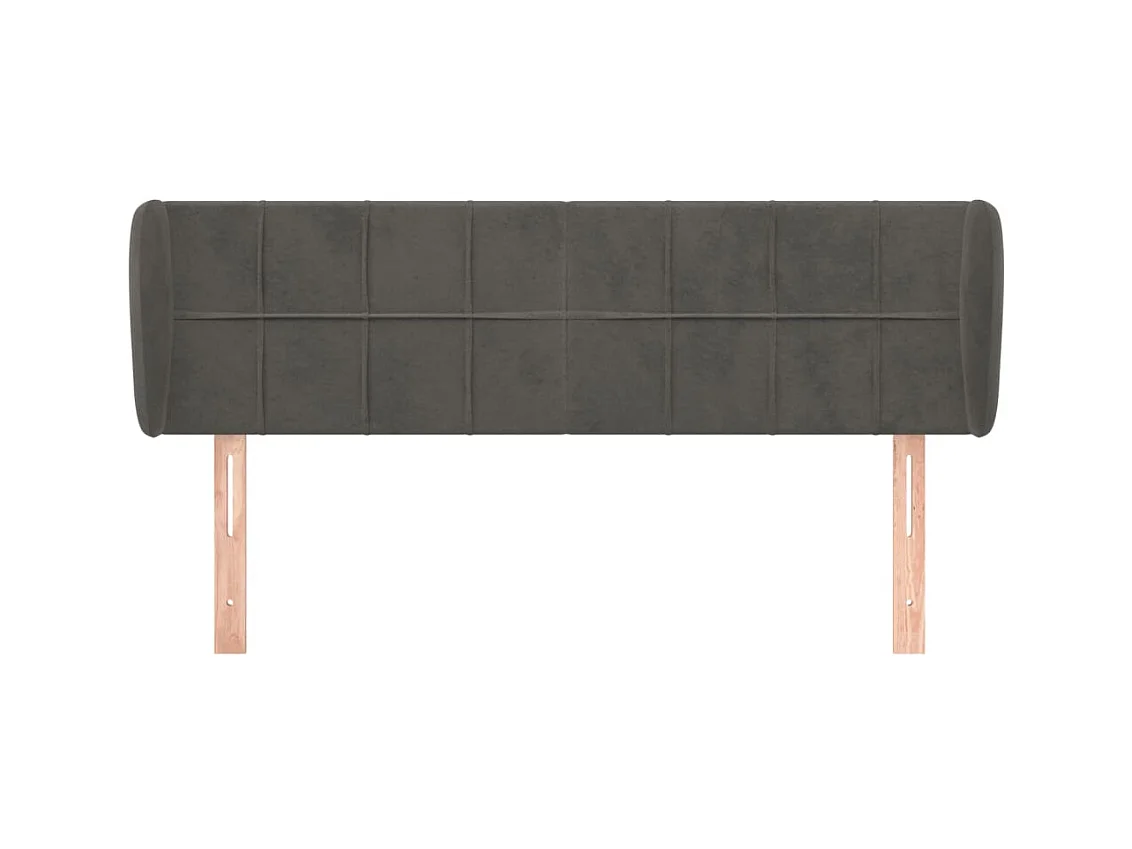 Hoofdbord met vleugels Donkergrijs 147x23x78/88 cm Fluweel
