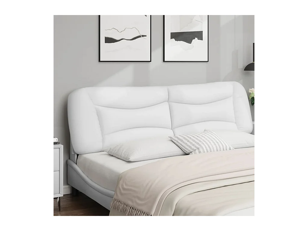 Wit hoofdbordkussen 180 cm kunstleer