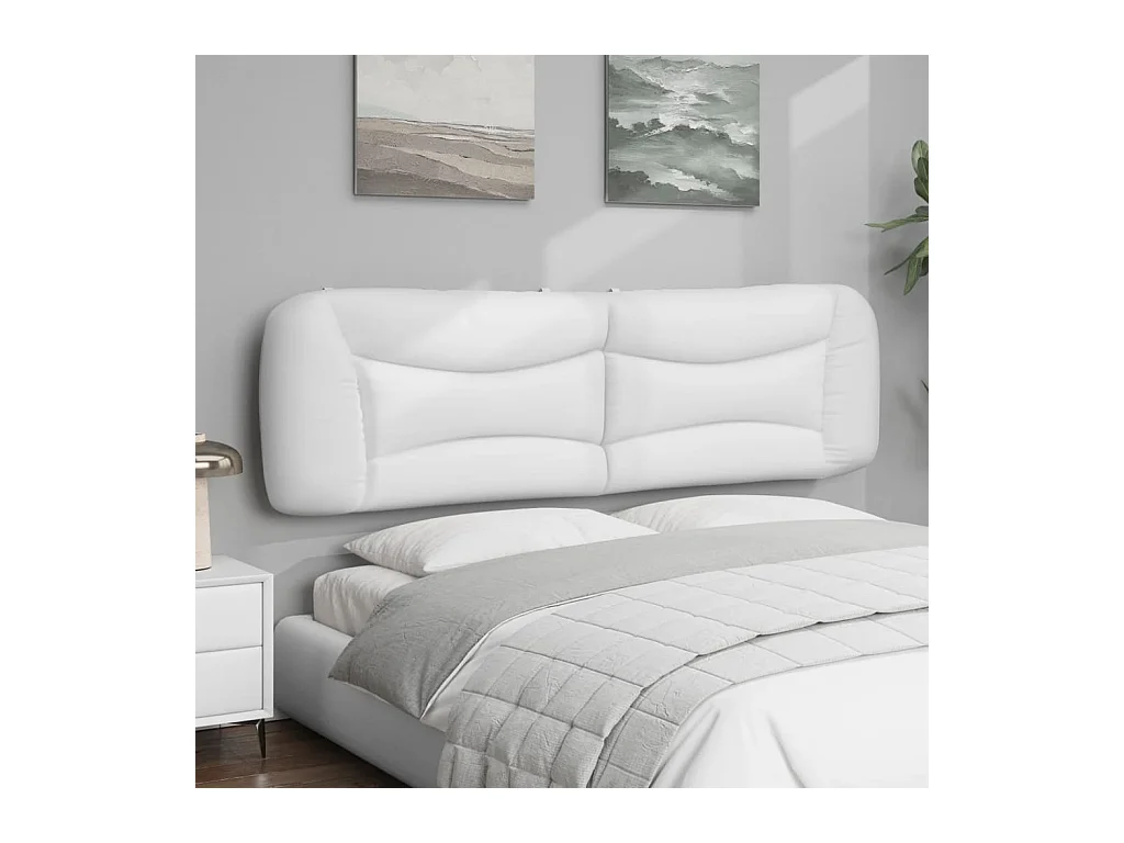 Wit hoofdbordkussen 180 cm kunstleer